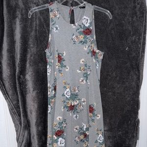 Grey Floral Torrid Skater Plus Size 00/0X Dress